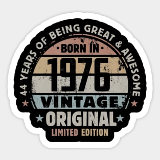 44th Birthday Gift Born in 1976 Limited Vintage Original Sticker